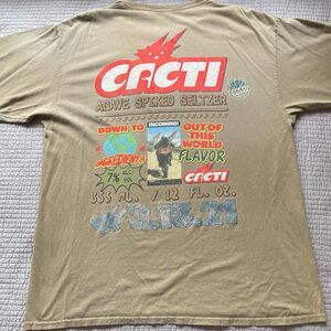 Beige Travis Scott Cacti Seltzer Down To Earth Tee. Size XXL.